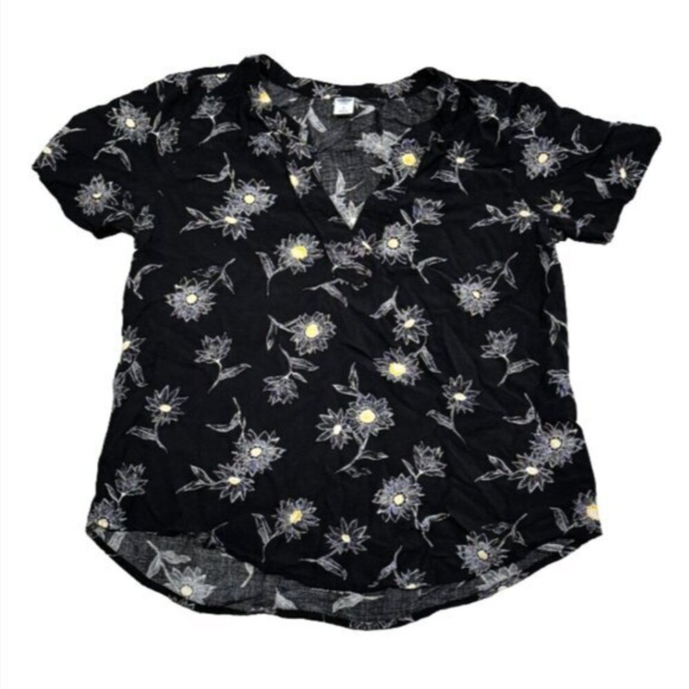Old Navy Sunflower Lightweight V Neck Shirt - Picture 1 of 3
